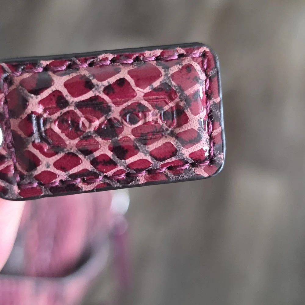 Coach Soho Python Embossed Crossbody/Shoulder Bag in Burgundy Leather - Picture 12 of 12